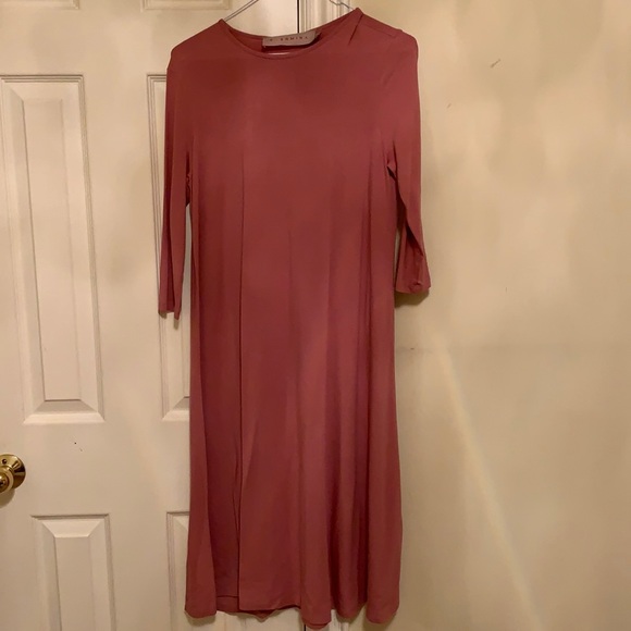 Coral pink midi dress - Picture 1 of 3